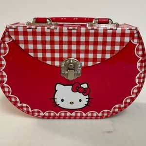 Vintage Red Hello Kitty Sanrio Mini Tin Box Cases Lunch Box Metal 1976, 2003